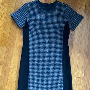 Jcrew black and gray check wool dress